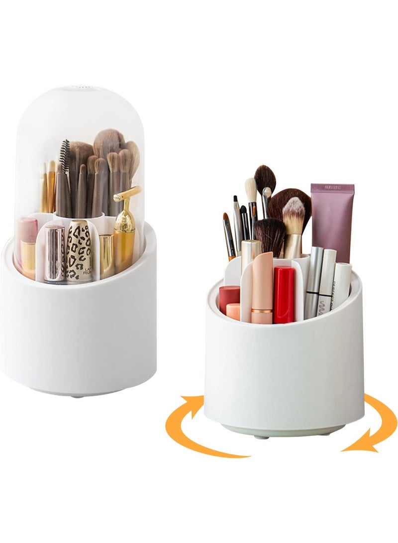 NAMA Make Up Organiser Rotating Brush Holder Cosmetic Organiser Makeup Brush Storage with Lid Makeup Organiser Makeup Organiser for Washbasin Bathroom - Image 1
